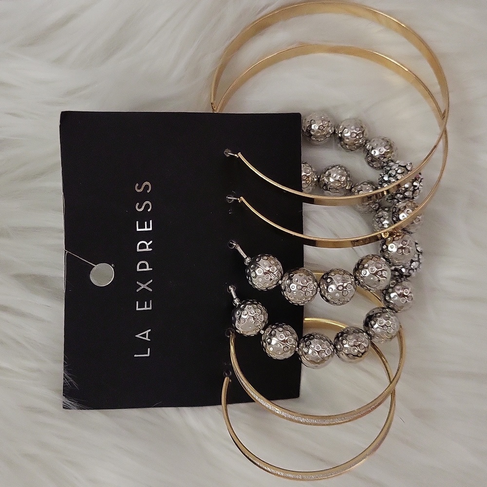 Brand New L.A EXPRESS ASSORTED BLING FASHION EARRINGS-3CT
